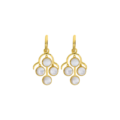 Iridescent Floral Mother of Pearl Earrings - Lightweight Boho Jewelry