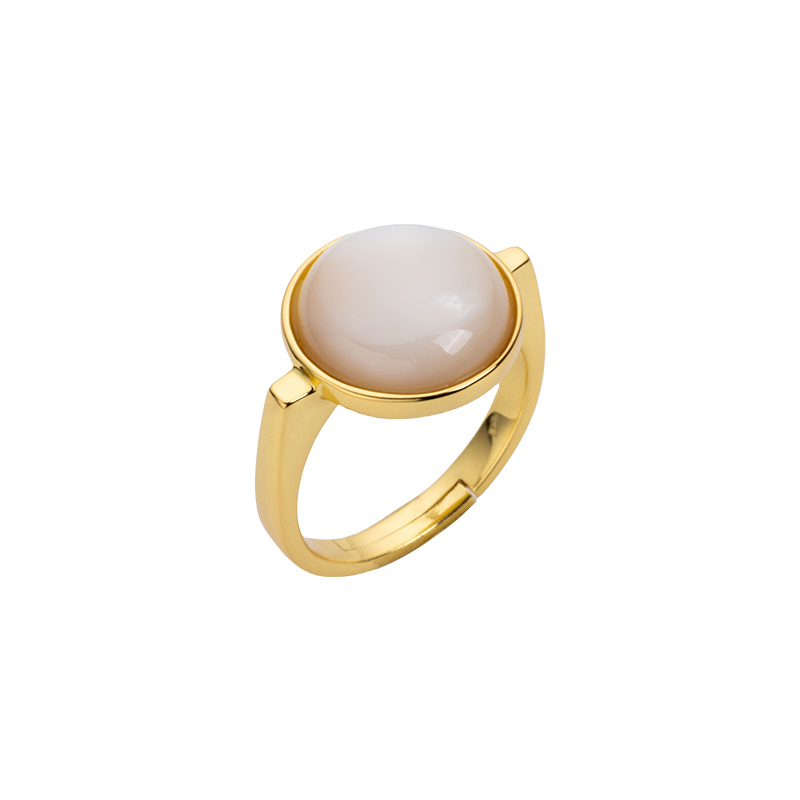 French Minimalist Natural Mother-of-Pearl Ring