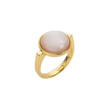 French Minimalist Natural Mother-of-Pearl Ring