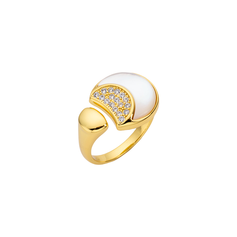 Gleaming Moon & Stars Mother-of-Pearl Ring