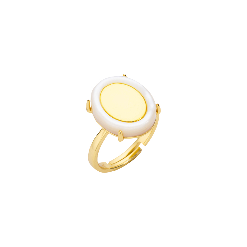 18K Gold Plated Oval Statement Ring