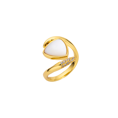 Playful Triangle Mother-of-Pearl Ring