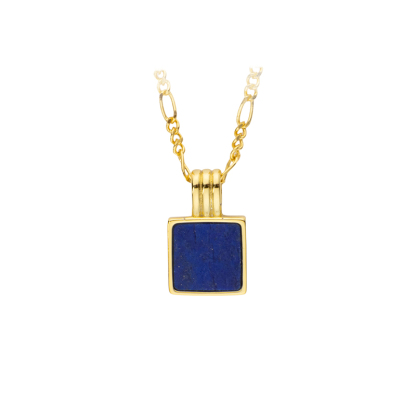  Celebrity Inspired Lapis Lazuli Square Necklace