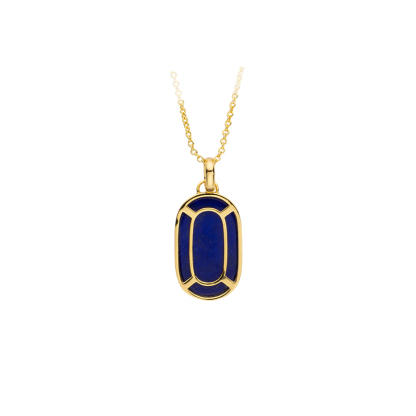 Minimalist Oval Lapis Lazuli Statement Necklace for Women