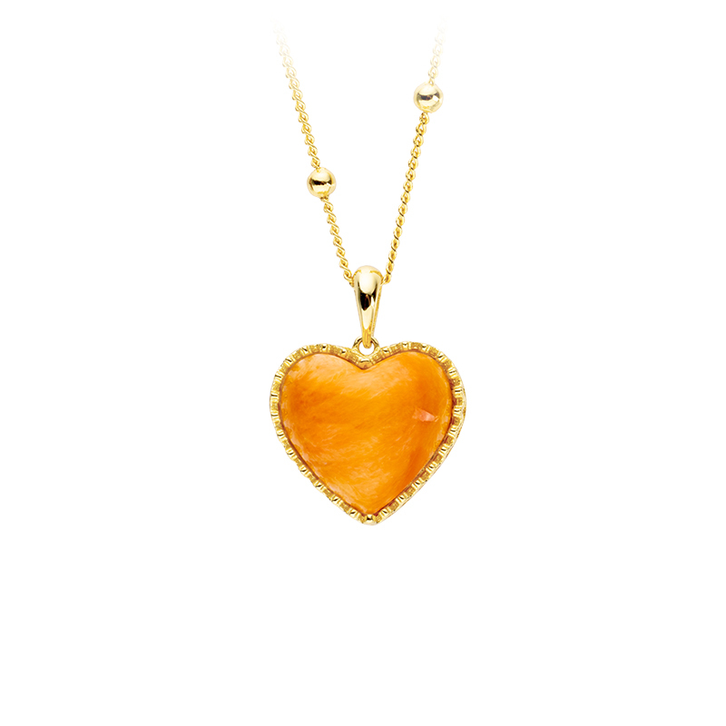 Minimalist Heart Necklace - Natural Spiny Oyster Shell Pendant with Elegant Chain