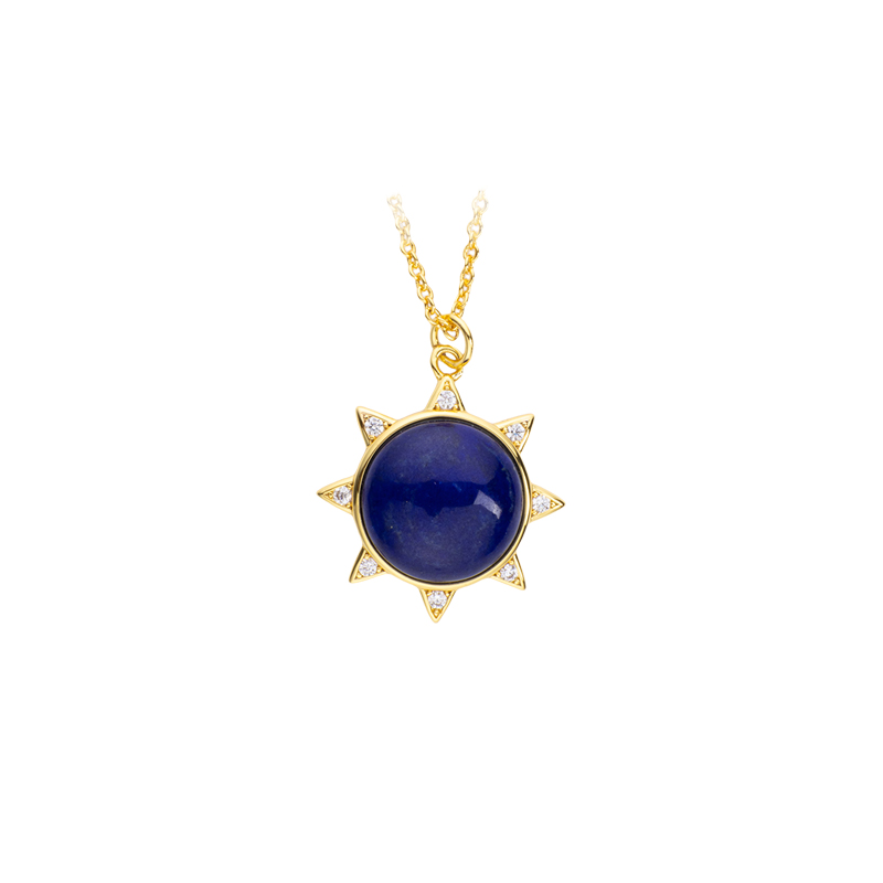 Antique European Lapis  Lazuli Star Necklace