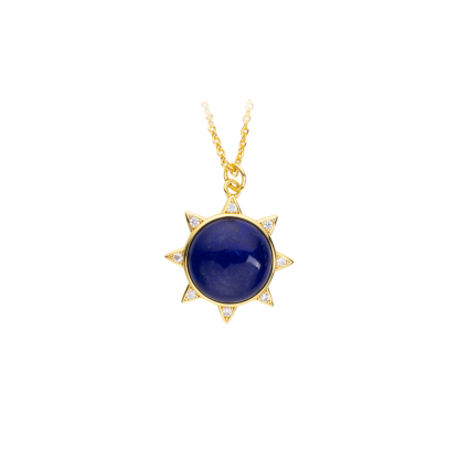 Antique European Lapis  Lazuli Star Necklace