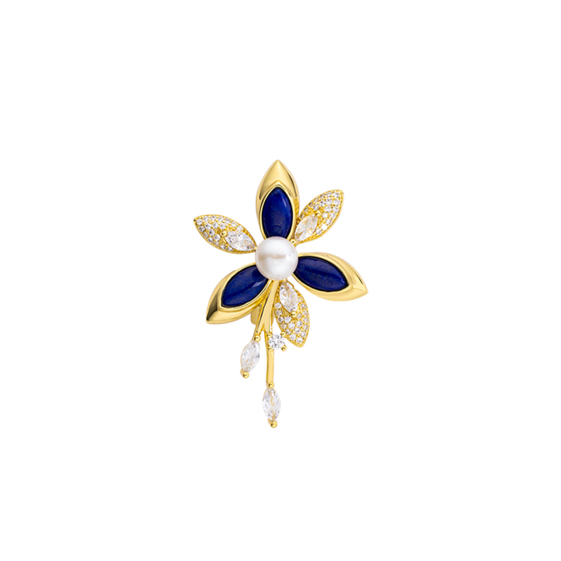 Luxury Lapis Floral Brooch | EU Bestseller