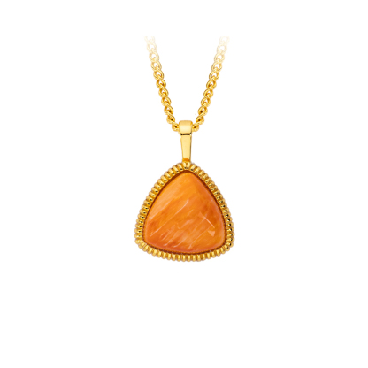 Minimalist Triangular Spiny Oyster Pendant Necklace - Geometric Women's Jewelry