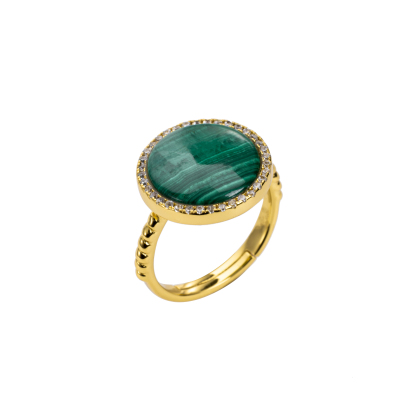 Timeless Natural Malachite Statement Ring