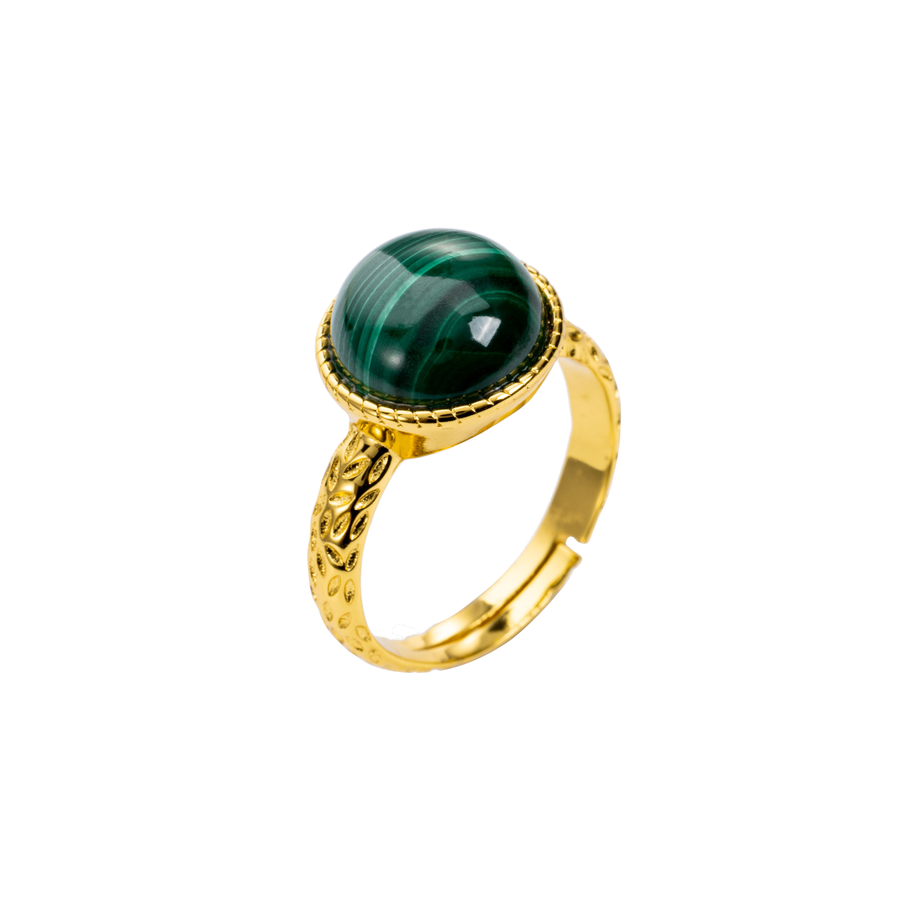 Classic Lava Texture Malachite Ring