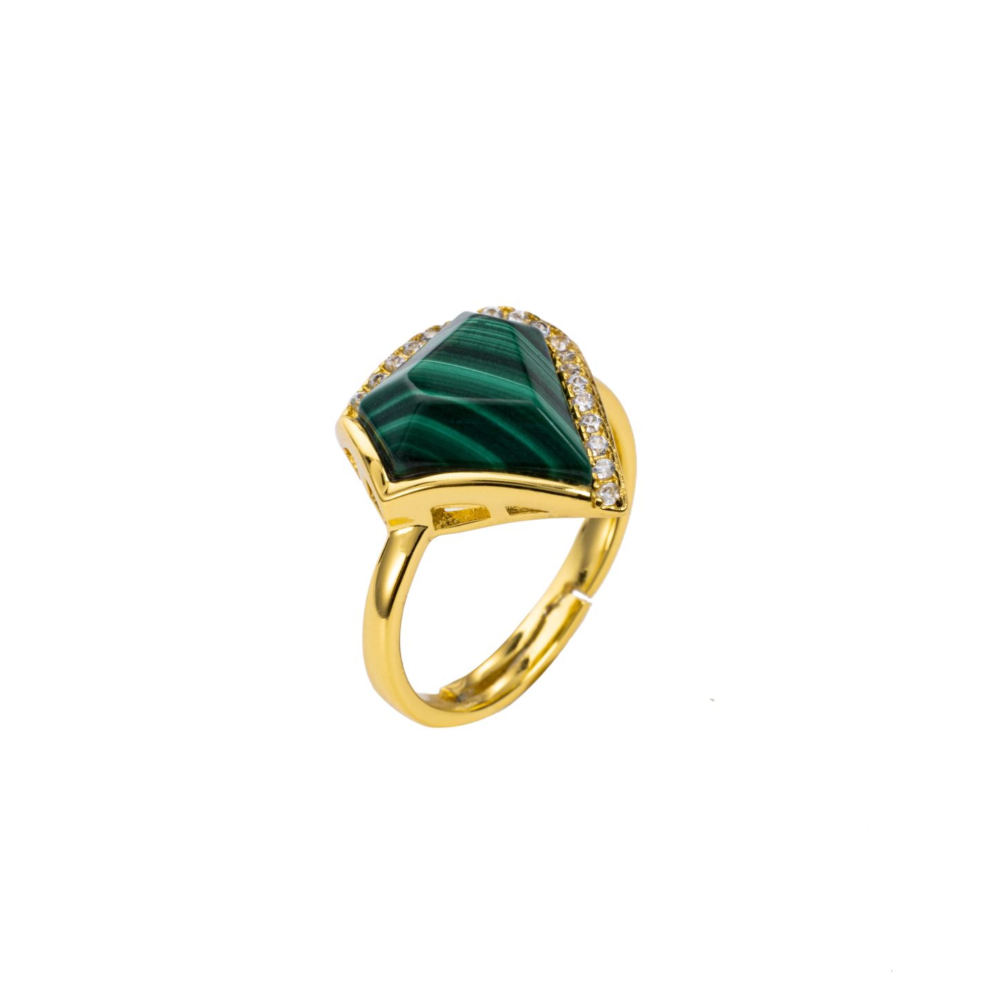 Chic Openable Natural Malachite Statement Jewelry