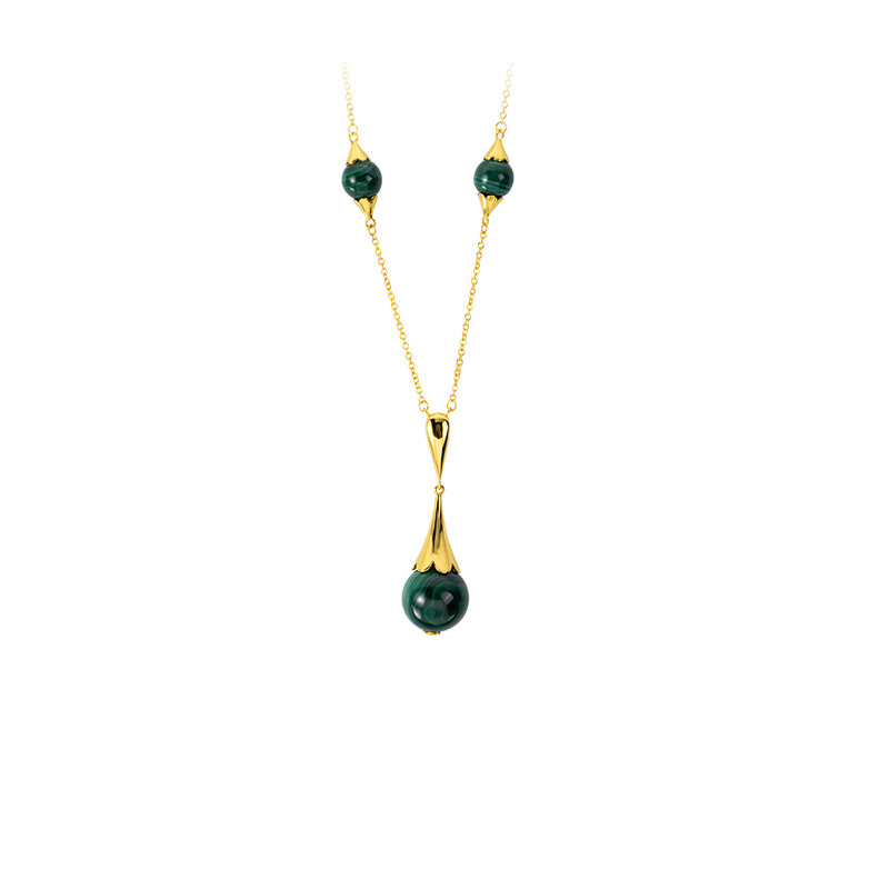 Natural Malachite Necklace – Luxe Boho Elegance
