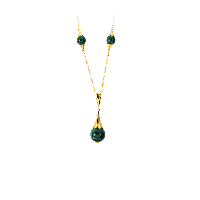Natural Malachite Necklace – Luxe Boho Elegance