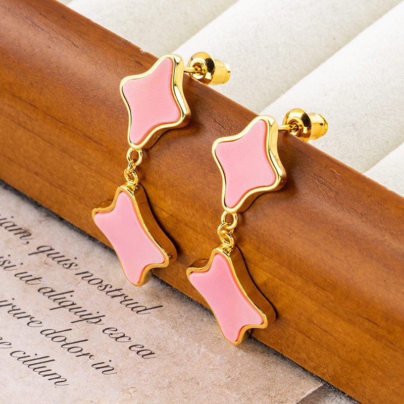 European Style Clover Earrings: Oceanic  Queen Conch, Chic & Refined