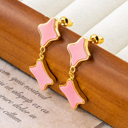 European Style Clover Earrings: Oceanic  Queen Conch, Chic & Refined