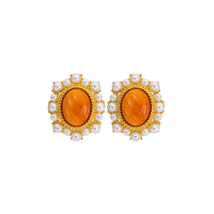 Natural Spiny Oyster Ear Studs – French Vintage Style Shell Jewelry,  Luxury Earrings