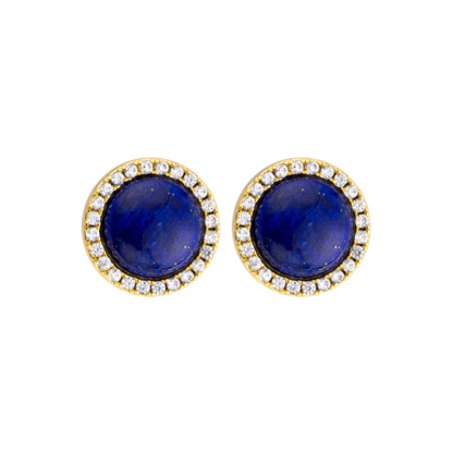 Natural Lapis Lazuli Gold-Plated Hoop Earrings - Timeless Luxury Jewelry with Versatile Elegance (Premium Everyday Accessories)