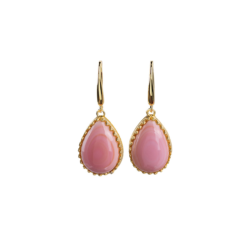 Regal Teardrop Earrings - Queen Conch Crown, Delicate European Hooks