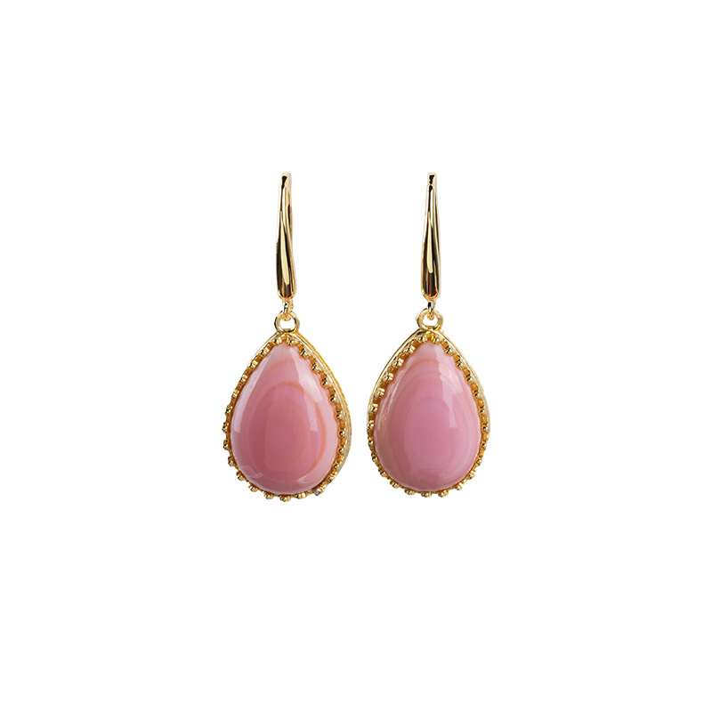 Regal Teardrop Earrings - Queen Conch Crown, Delicate European Hooks