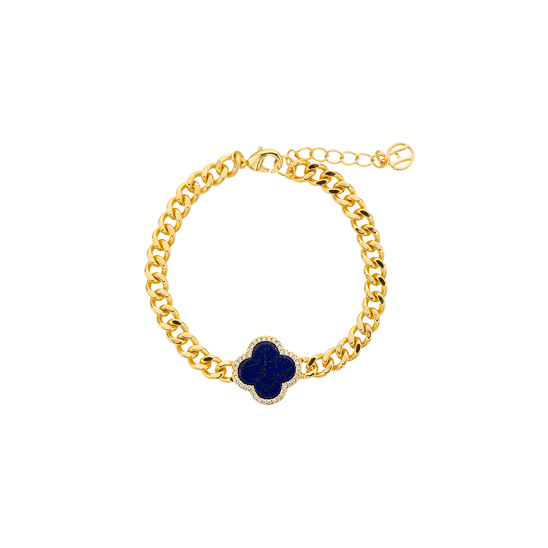 Lapis Lazuli Cuban Chain Bracelet