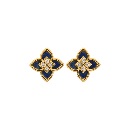 Lucky Clover Lapis Lazuli Stud Earrings