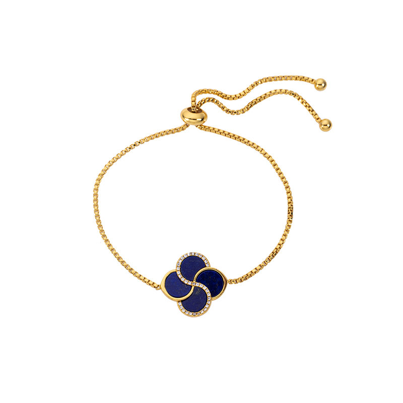 Natural Lapis Lazuli Clover Bracelet | Fashion Jewelry