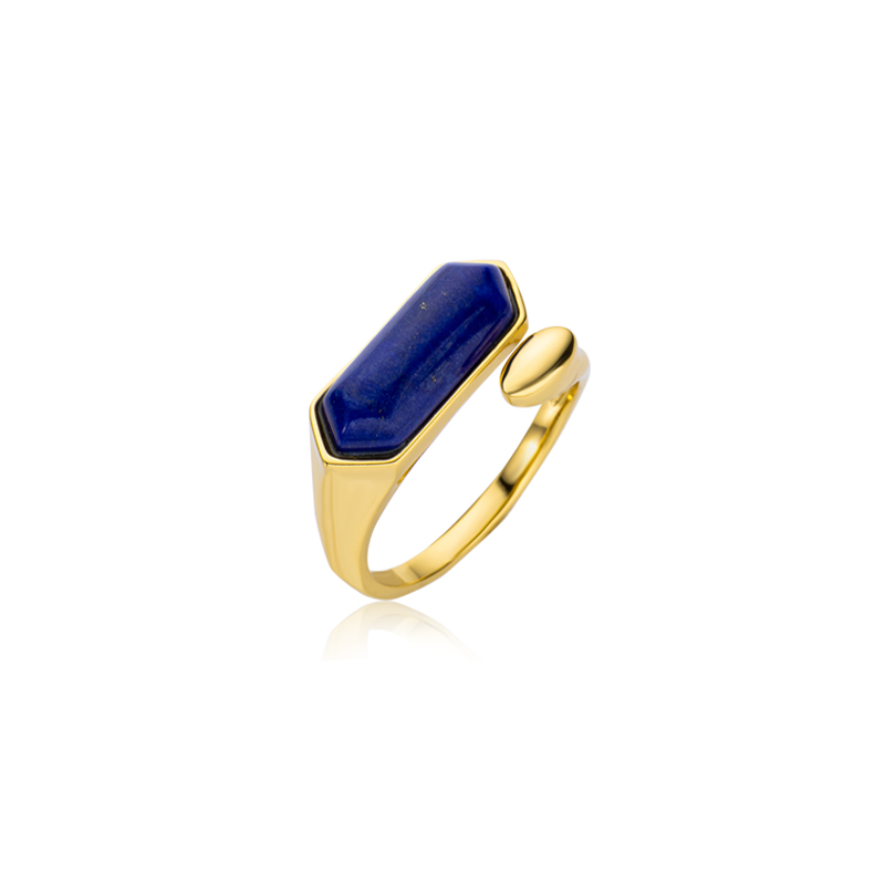 Natural Lapis Lazuli Ring - 18K Gold Plated