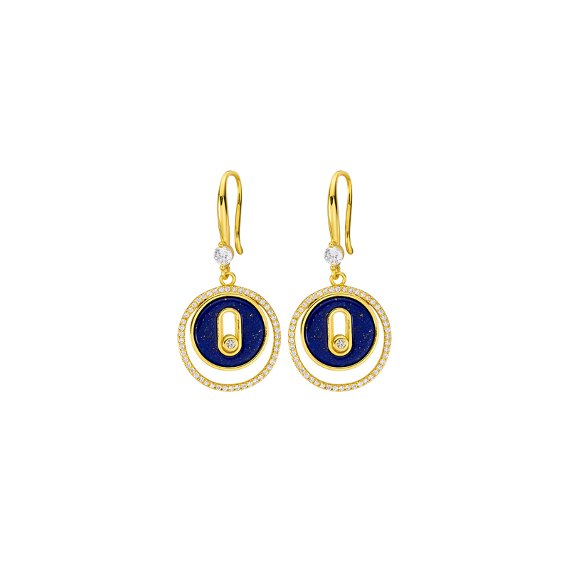 Korean Style Lapis Hoops: Natural & Luxe