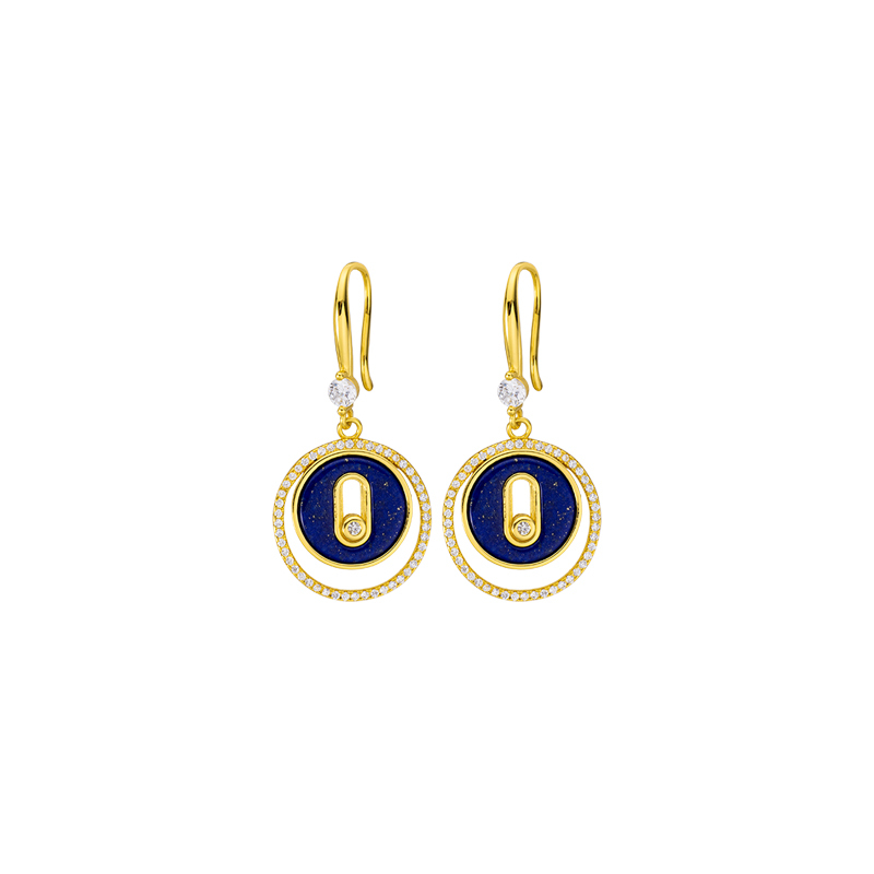 Korean Style Lapis Hoops: Natural & Luxe