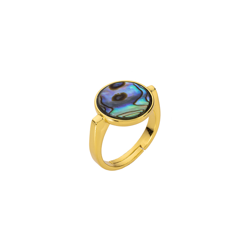 Natural Abalone Ring | Minimalist Circle Design