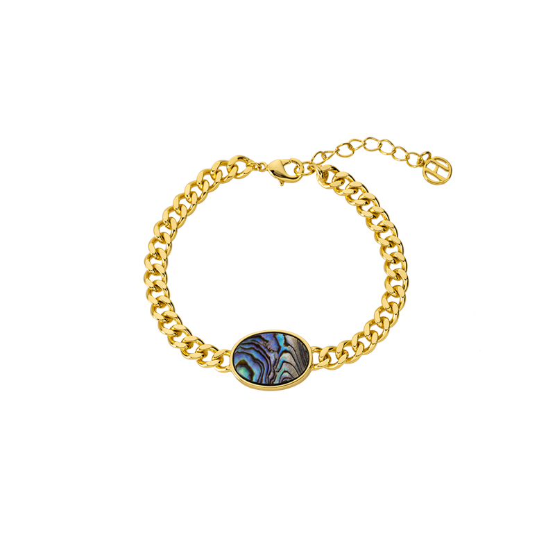 Abalone Cuban Link Bracelet | Rainbow Luster