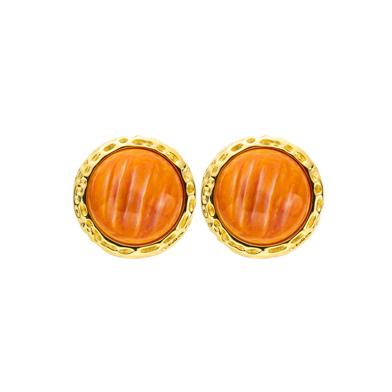 Round Hammered Spiny Oyster Earrings – Textured Shell Studs