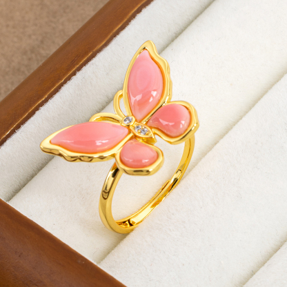 Pink Conch Butterfly  Ring: Sweet, Girly & Fashionable