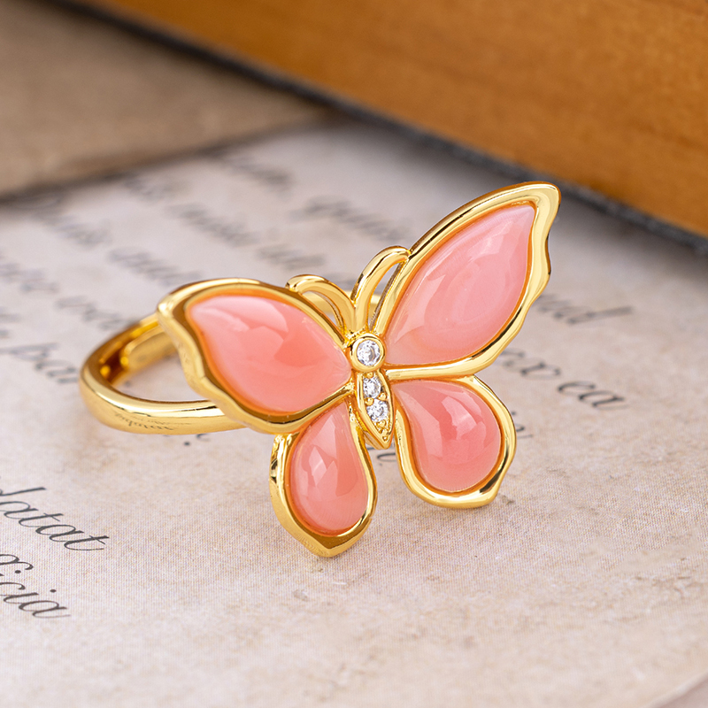 Pink Conch Butterfly  Ring: Sweet, Girly & Fashionable