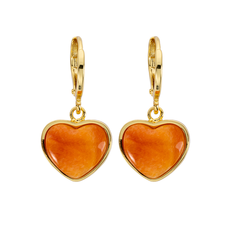 Natural Spiny Oyster Shell Heart Drop Earrings - Handmade Romantic Jewelry with Oceanic Charm, Artisan Shell Dangles for Anniversary & Valentine's Gifting