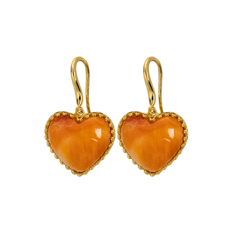 Natural Spiny Oyster Shell Heart Earrings - Timeless Love Symbol Handmade Jewelry, Organic Oceanic Studs for Sensitive Ears with Boho Bridal Versatility