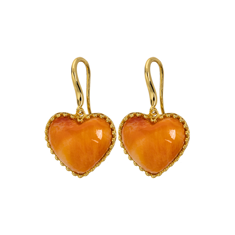 Natural Spiny Oyster Shell Heart Earrings - Timeless Love Symbol Handmade Jewelry, Organic Oceanic Studs for Sensitive Ears with Boho Bridal Versatility