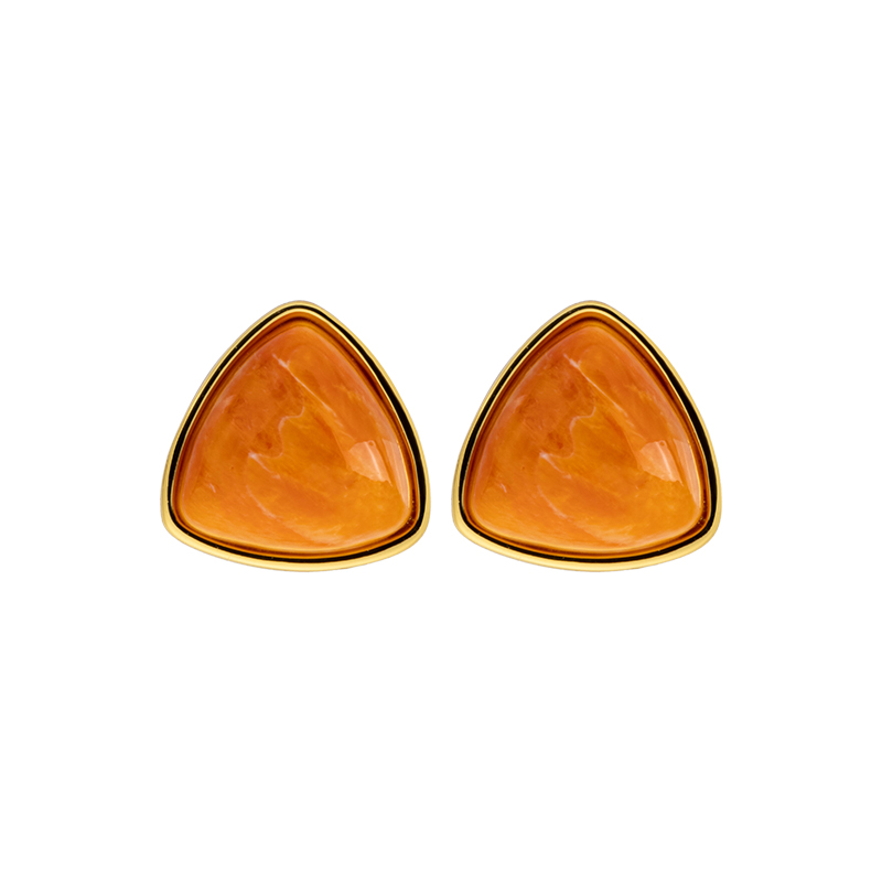 Natural Spiny Oyster Shell Geometric Triangle Studs - Modern Minimalist Jewelry with Organic Texture, Artisan Shell Earrings for Everyday Edge