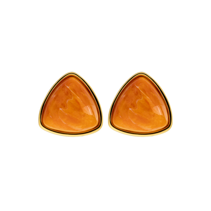 Natural Spiny Oyster Shell Geometric Triangle Studs - Modern Minimalist Jewelry with Organic Texture, Artisan Shell Earrings for Everyday Edge