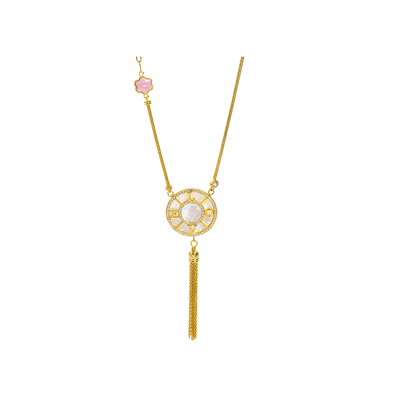 Modern LOVE Pendant White MOP Necklace