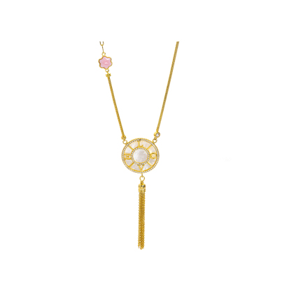 Modern LOVE Pendant White MOP Necklace