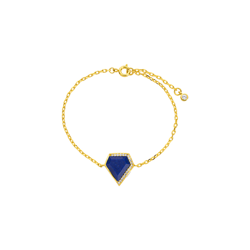 Natural Lapis Lazuli Geometric Triangle Bracelet