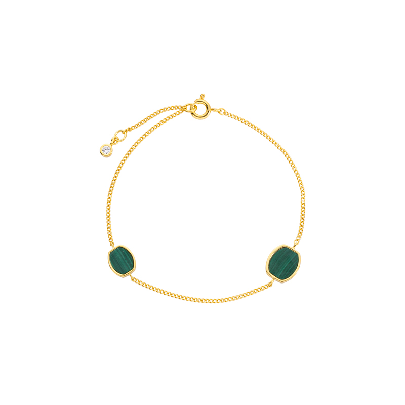 Minimalist Geometric Malachite Bracelet