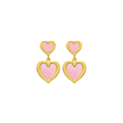 Sweet Interlocking Hearts Conch Studs