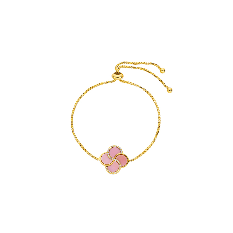 Queen Conch Clover Bracelet | Delicate Pink Minimalist