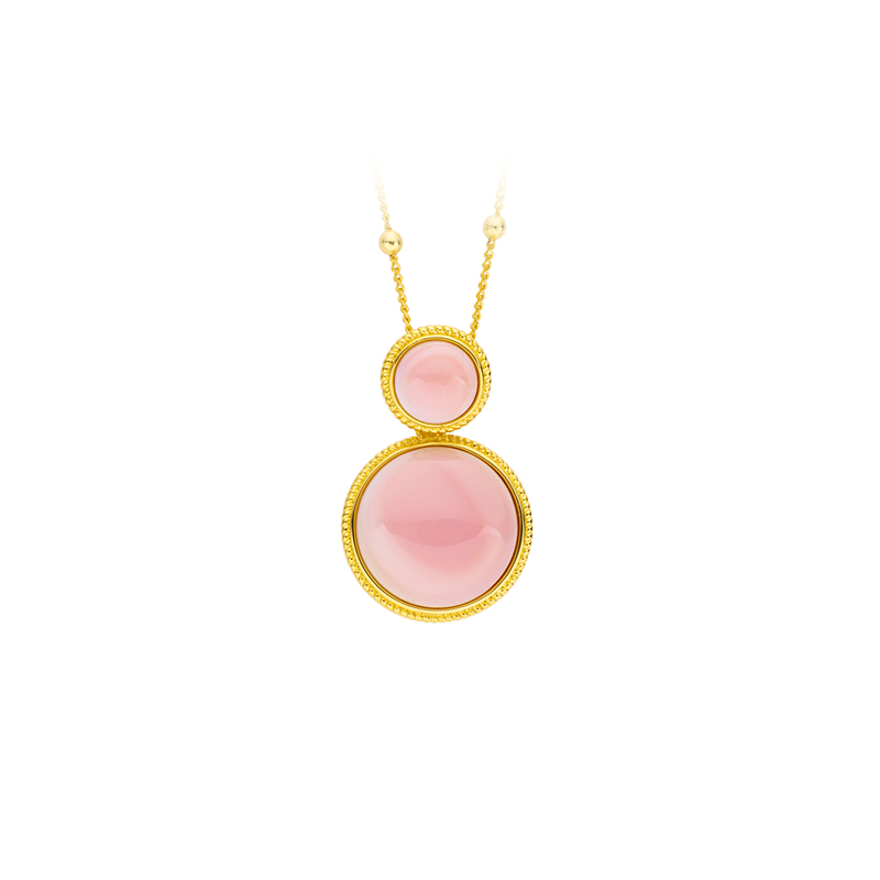 Natural Queen Conch Pink Round Necklace - Elegant Women's Collar Chain