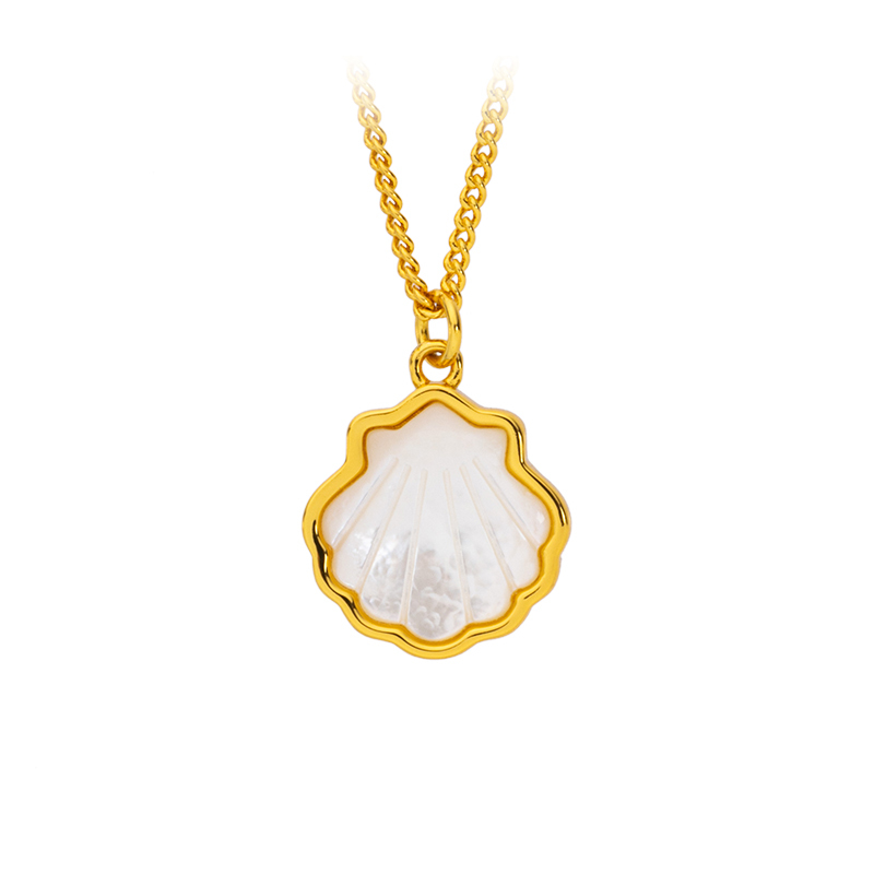 Minimalist Shell-Shaped Necklace - Natural MOP