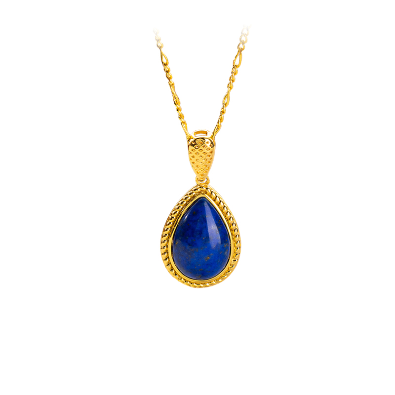 Royal Lapis Lazuli Teardrop Necklace | 18K Gold Plated 