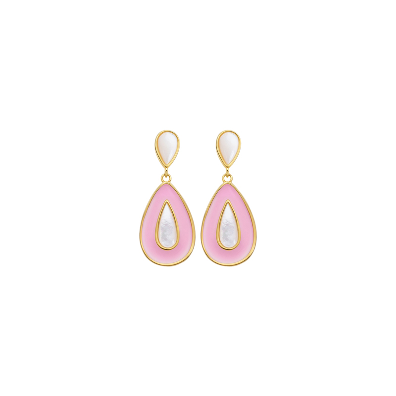 Bestselling Teardrop Earrings - Colorful Resin & White MOP
